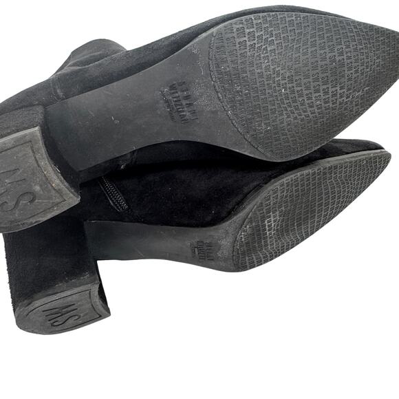 Stuart Weitzman Pointed Suede Ankle Boots Side Zip Black Size 9 - Picture 8 of 8
